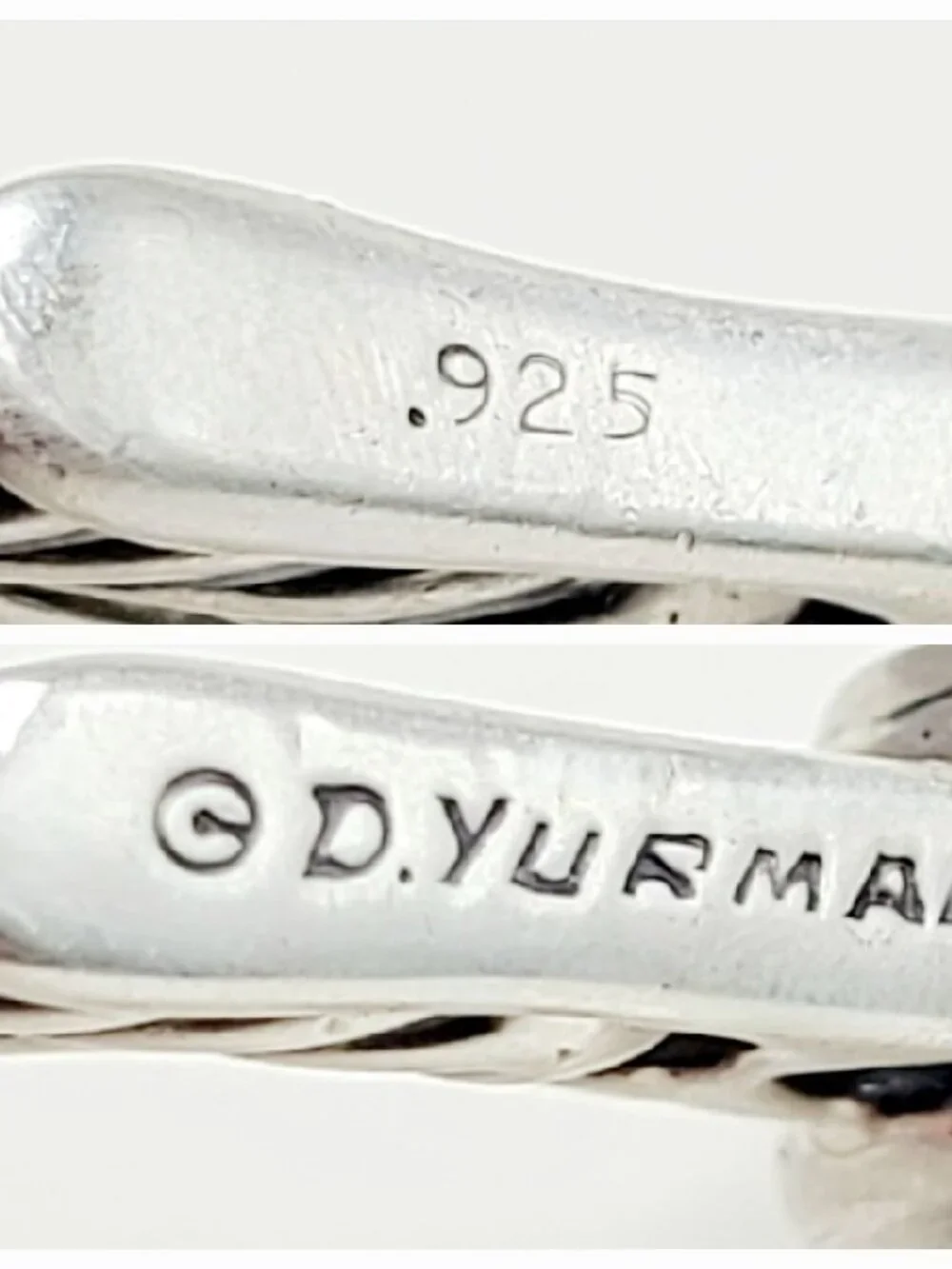 David Yurman Thoroughbred Cufflinks in Sterling Silver w/ White Diamonds - RARE